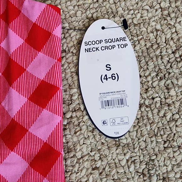 NWT Scoop Women's Square Neck Fitted Poplin Crop Top Size S - Picture 6 of 10